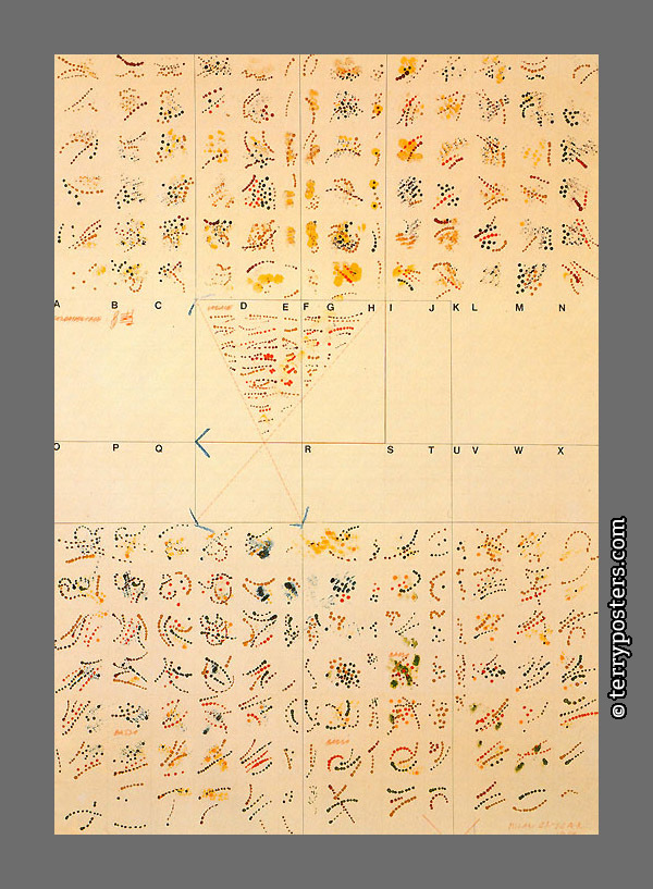 Barevná partitura, tuš, tužka, 90 x 62,5 cm; 1969