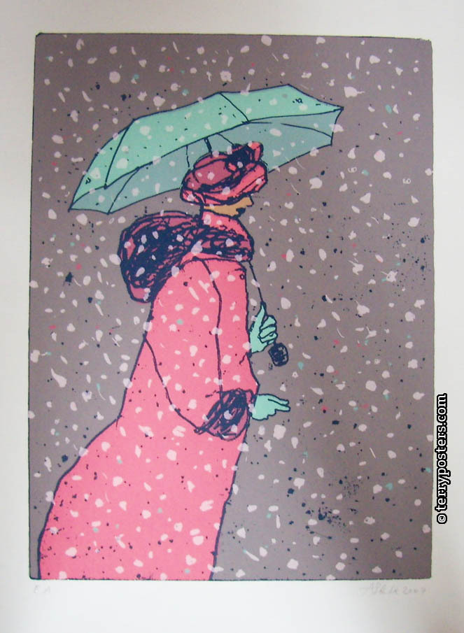 Dáma s deštníkem: seriegrafie 54 x 39 cm; 2007