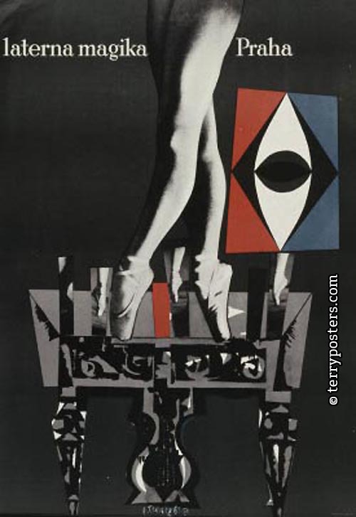 laterna magika Praha; divadelní plakát;  1961