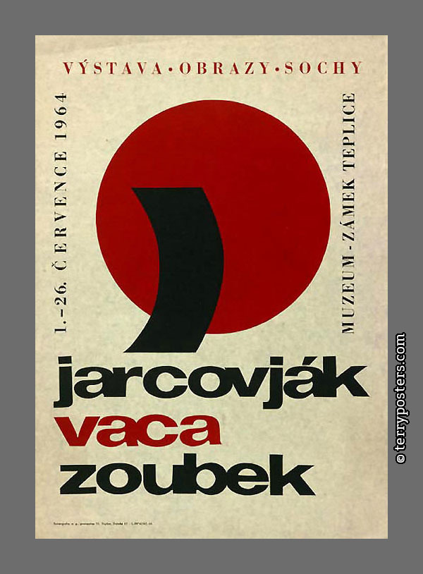 Jarcovjak - Vaca - Zoubek; výstavní plakát; 1964